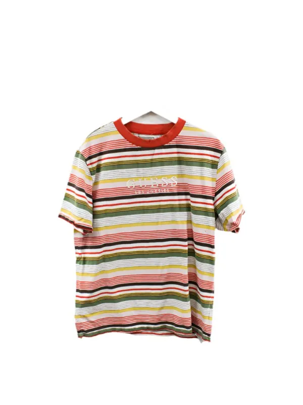 Z - Vintage Guess Los Angeles Embroidered Text Tee White/Orange/Green sold by HG Vintage
