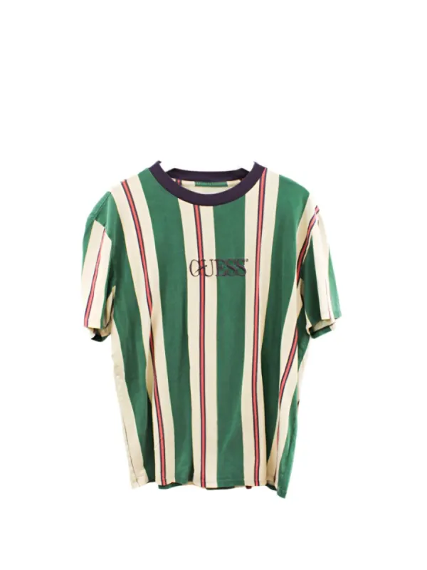Z - Vintage Guess Embroidered Text Tee Green/Beige sold by HG Vintage