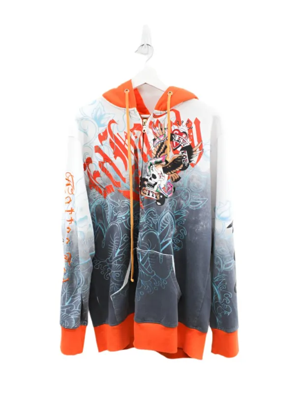 Z - Ed Hardy By Christian Audigier All Over Print Zip Up Hoodie sold by HG Vintage