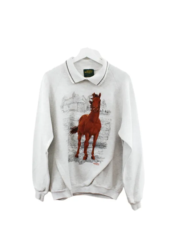 Z- Vintage Horse On Farm Grandma Crewneck sold by HG Vintage