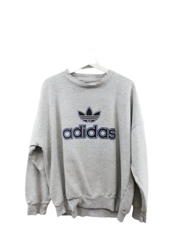 Z- Vintage 90s Adidas Script Crewneck Light Grey sold by HG Vintage
