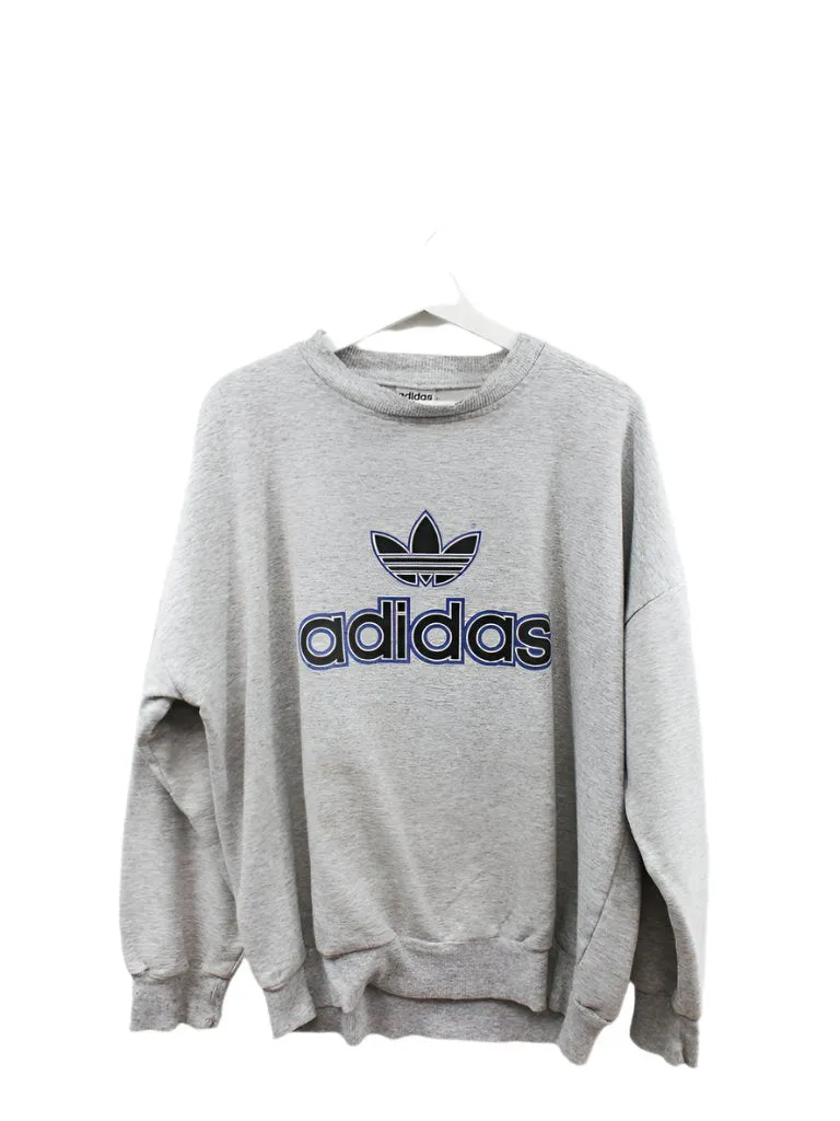 Z- Vintage 90s Adidas Script Crewneck Light Grey sold by HG Vintage