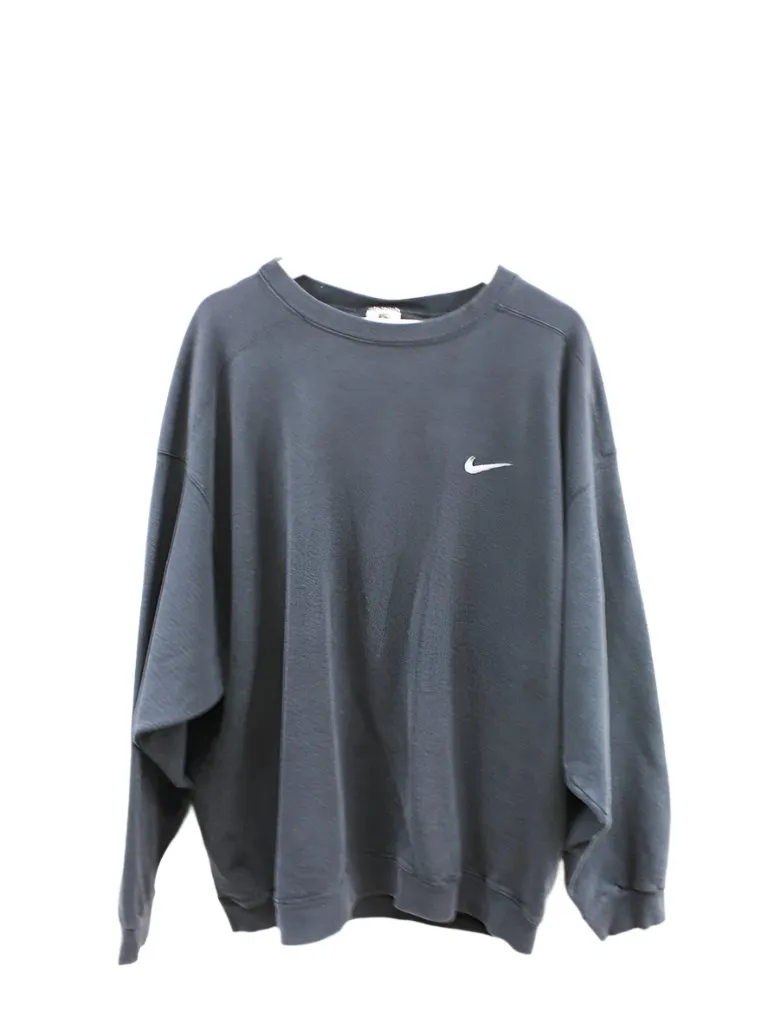 Z- Vintage 90s Nike Embroidered Swoosh Left Side Chest Crewneck Black sold by HG Vintage