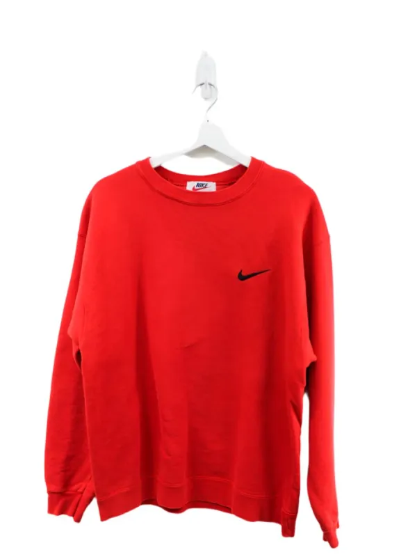 Z- Vintage Nike 90's Embroidered Swoosh Left Side Chest Crewneck Red sold by HG Vintage