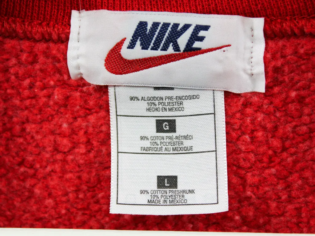 Z- Vintage Nike 90's Embroidered Swoosh Left Side Chest Crewneck Red sold by HG Vintage product image thumbnail 3