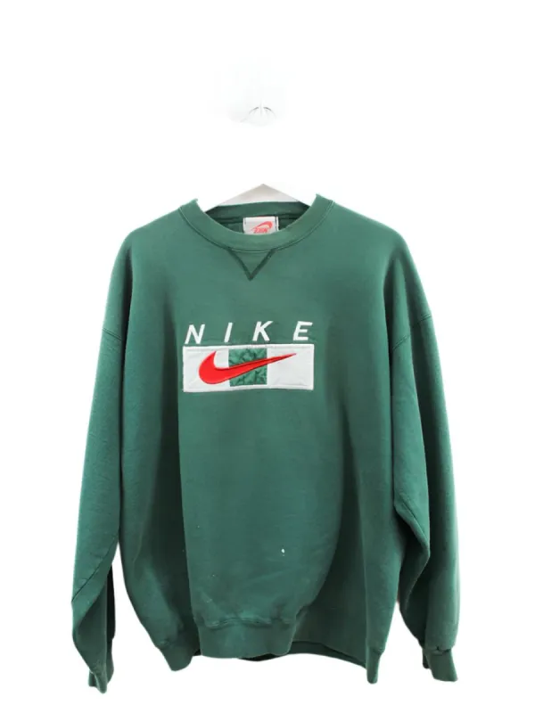 Z- Vintage 90s Nike Embroidered Script & Red Swoosh Upside Down Tag Crewneck sold by HG Vintage