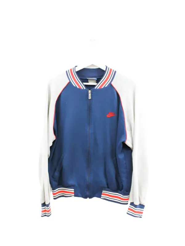 Z- Vintage 80s Nike Track Jacket Navy/Grey/Red sold by HG Vintage