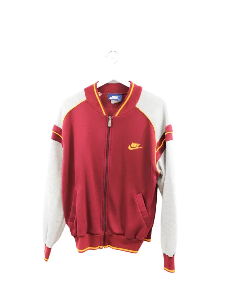 Z- Vintage 80s Nike Track Jacket Grey/Maroon/Yellow sold by HG Vintage