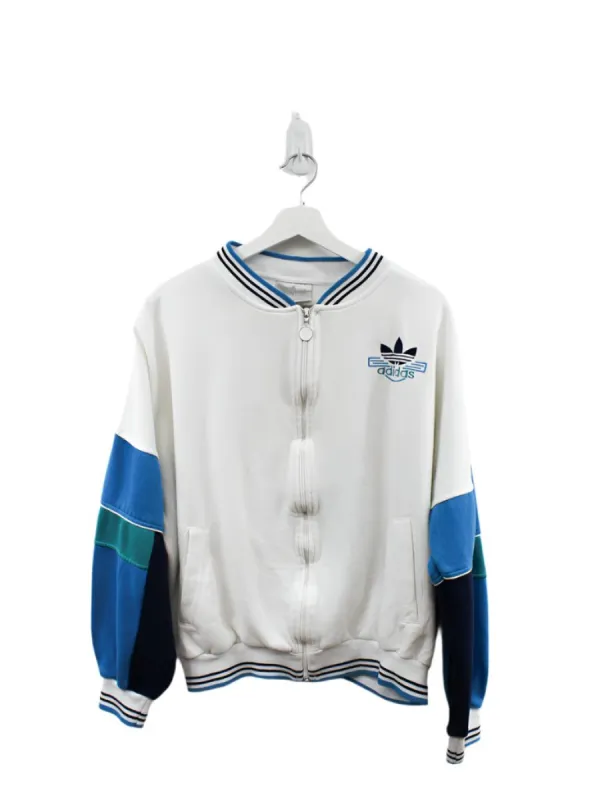 Z- Vintage 80s Adidas Track jacket White/Blue sold by HG Vintage