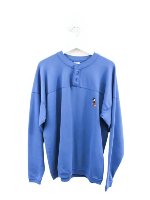 Z- Vintage Disney Embroidered Mickey Mouse Henley Crewneck sold by HG Vintage