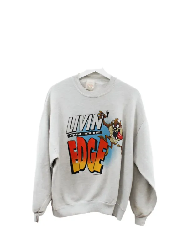 Z- Vintage 1995 Looney Tunes Tasmanian Devil Livin’ On The Edge Crewneck sold by HG Vintage