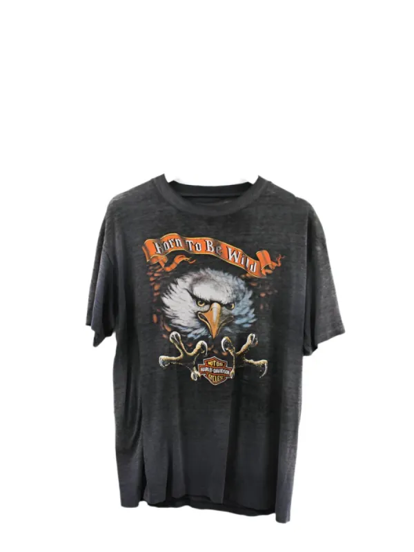 Z- Vintage 1985 Harley Davidson 3D Emblem San Bernardino Born To Be Wild Single Stitch Tee sold by HG Vintage