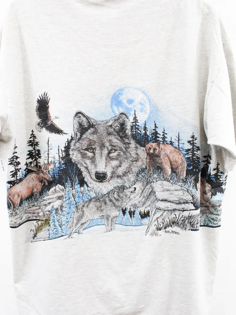 Z- Vintage 1991 Alaska Wildlife & Moon Single Stitch Red Anvil Tag Tee sold by HG Vintage product image thumbnail 4