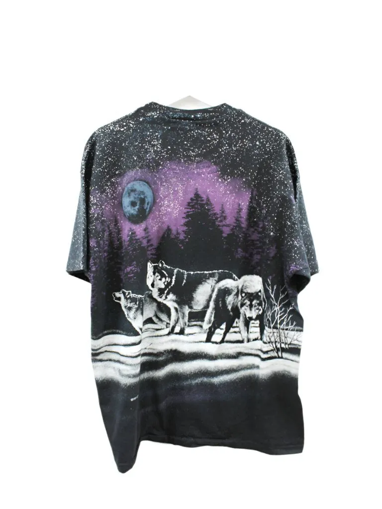 Z- Vintage Reno Wolves In Forest & Moon All Over Print Single Stitch Tee sold by HG Vintage product image thumbnail 3