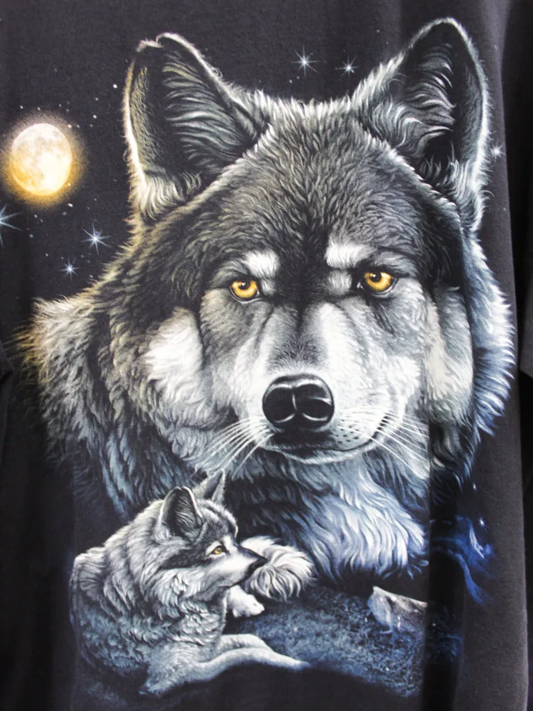 Z- Vintage Wolves & Moon Long Sleeve Tee sold by HG Vintage product image thumbnail 2