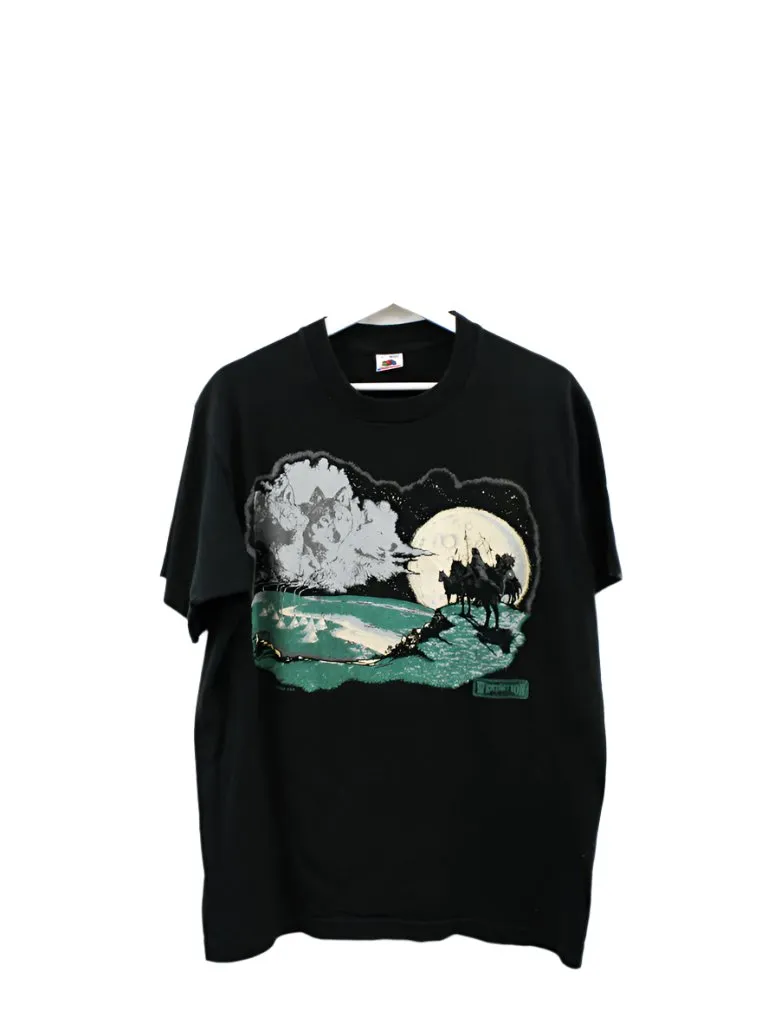 Z- Vintage Wolves & First Nation Village & Warriors Single Stitch Tee sold by HG Vintage