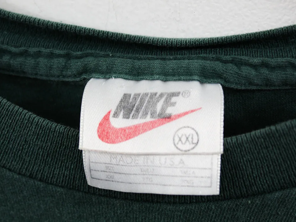 Z- Vintage 90s Nike Small Embroidered Made In USA Tee Forest Green sold by HG Vintage product image thumbnail 3