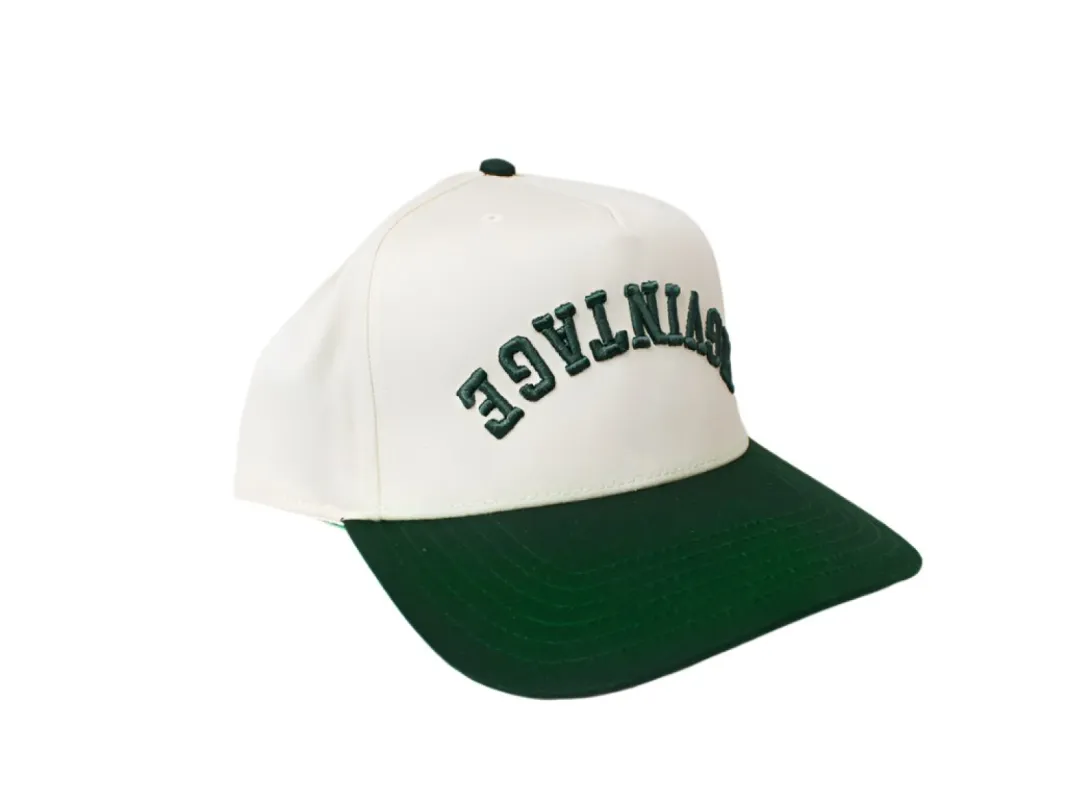 HGV Reverse Logo Natural/Green 5 Panel Snapback Hat sold by HG Vintage