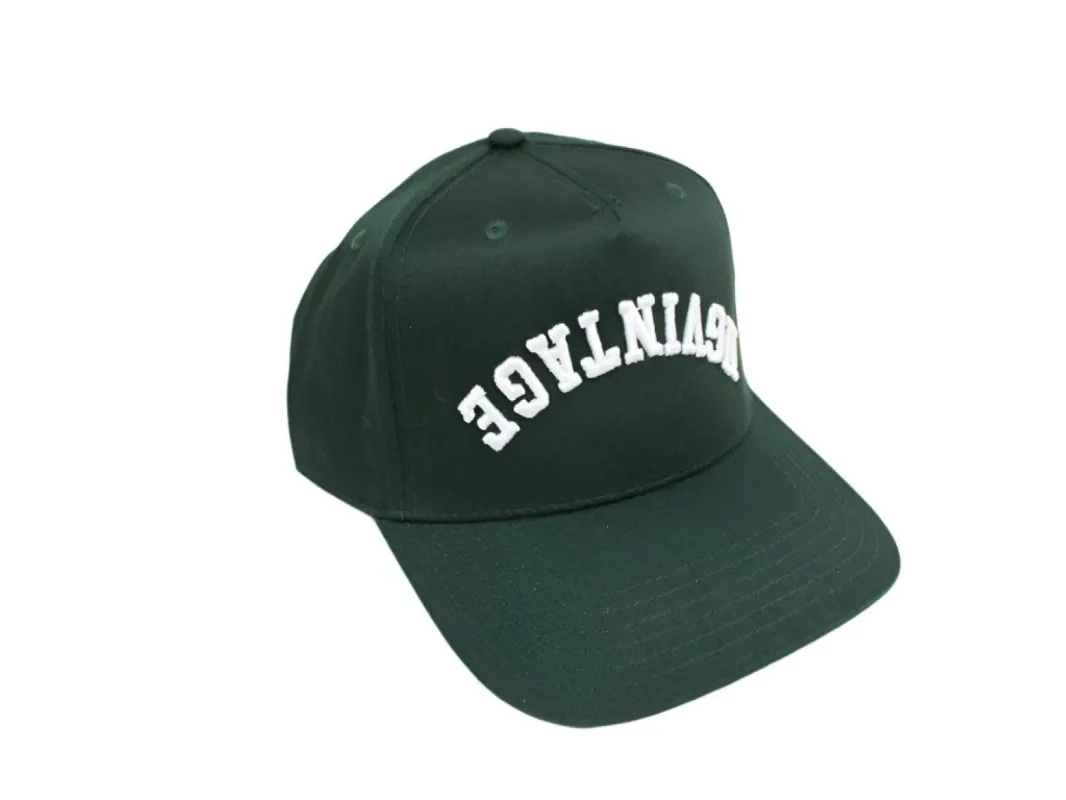 HGV Reverse Logo Green 5 Panel Snapback Hat sold by HG Vintage