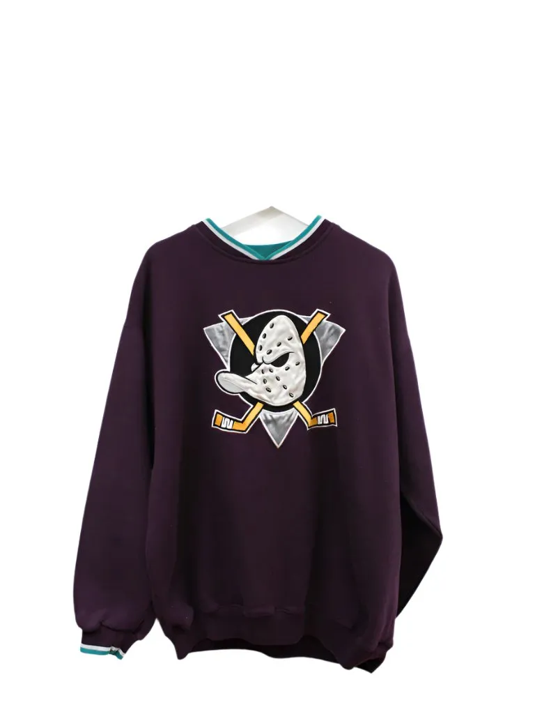Z - Vintage Anaheim Ducks NHL Starter Emb Logo Crewneck sold by HG Vintage