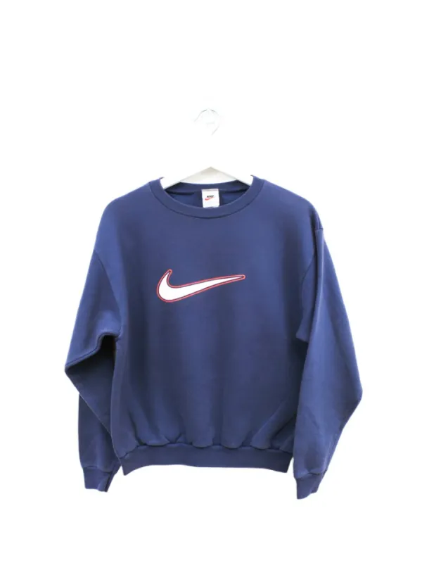 Z - Vintage Nike Large Swoosh Made In The USA Crewneck Navy sold by HG Vintage