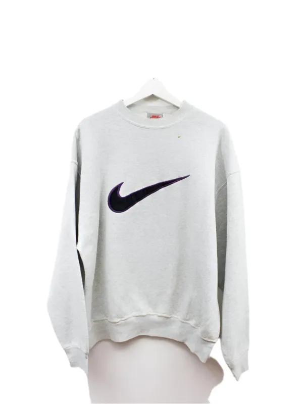 Z - Vintage Nike Made In The USA Emb Swoosh Crewneck Grey sold by HG Vintage