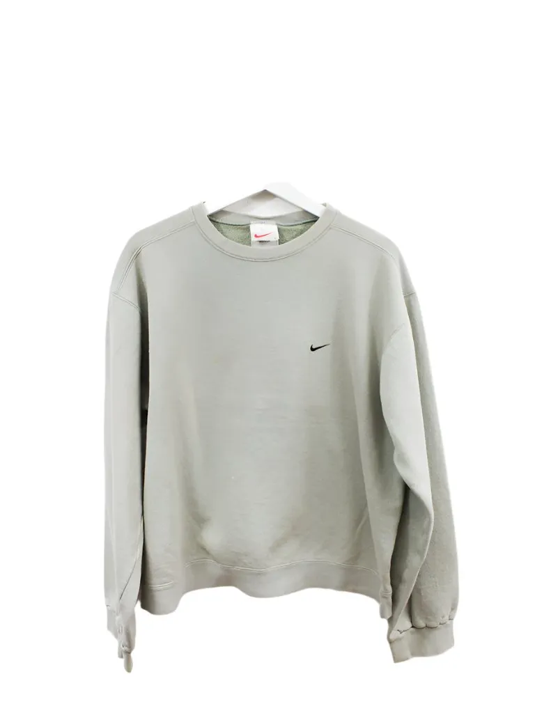 Z - Vintage Nike Small Emb Swoosh Made In The USA Crewneck Beige sold by HG Vintage