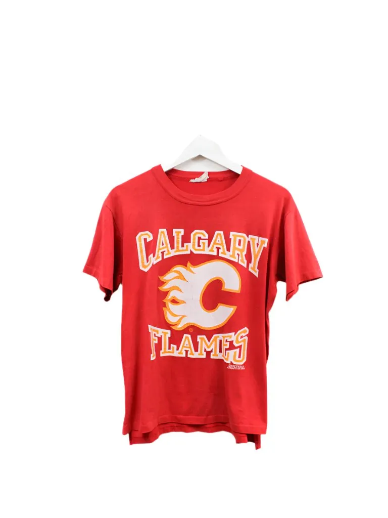 Z - Vintage 1989 Calgary Flames NHL Single Stitch Tee sold by HG Vintage