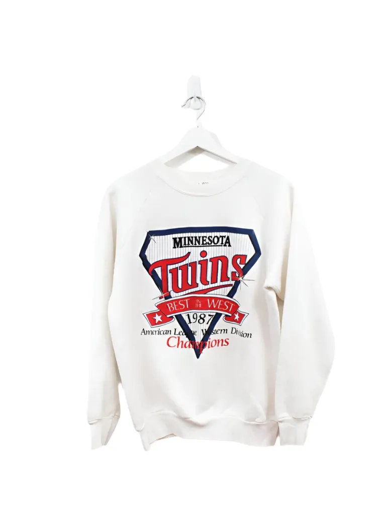 Z - Vintage 1987 Twins American League West Division Champs MLB Crewneck sold by HG Vintage