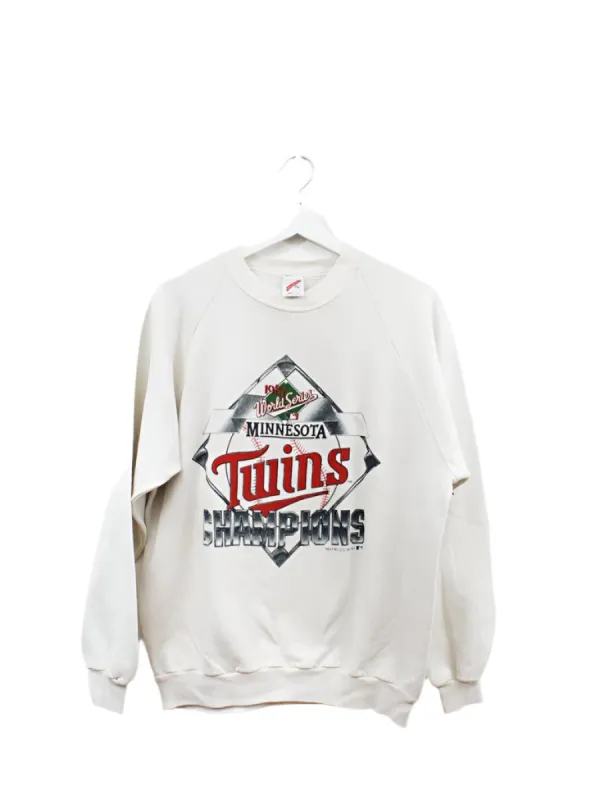 Z - Vintage 1987 Twins Logo World Series Champs MLB Crewneck XL sold by HG Vintage