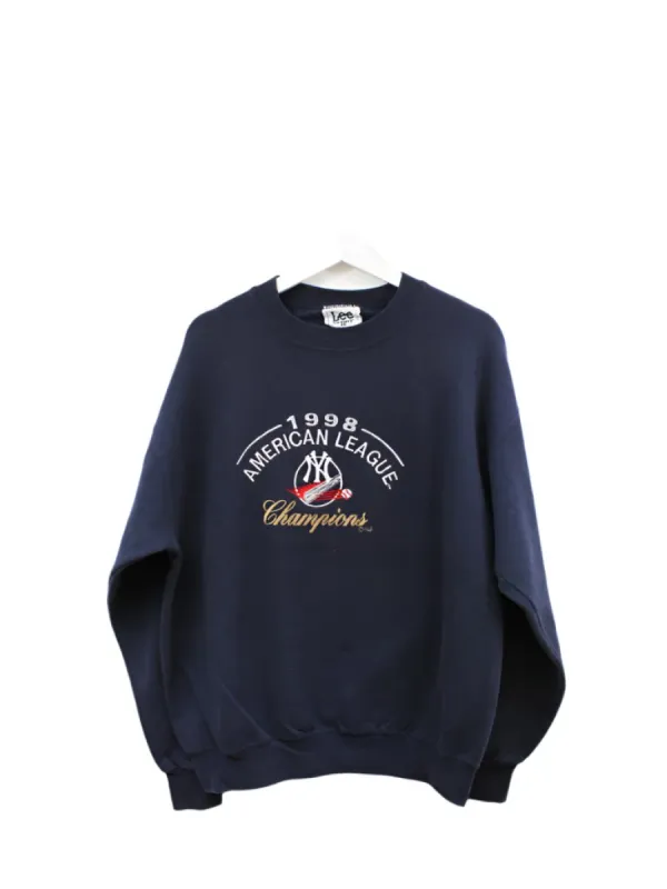 Z - Vintage 1998 Yankees American League MLB Lee Embroidered Crewneck sold by HG Vintage