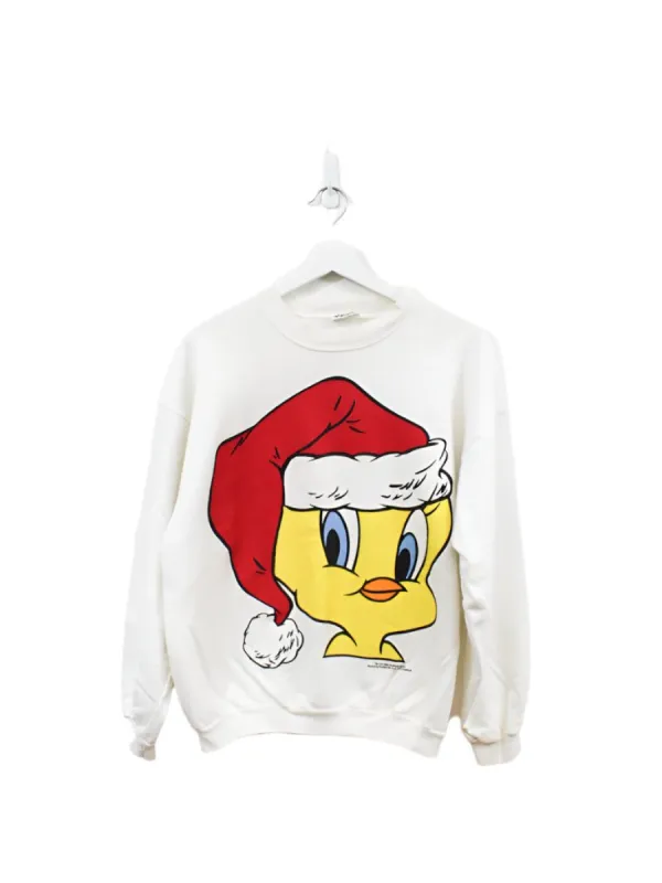 Z - Vintage 1996 Looney Tunes Tweedie Bird Christmas Hat Crewneck sold by HG Vintage
