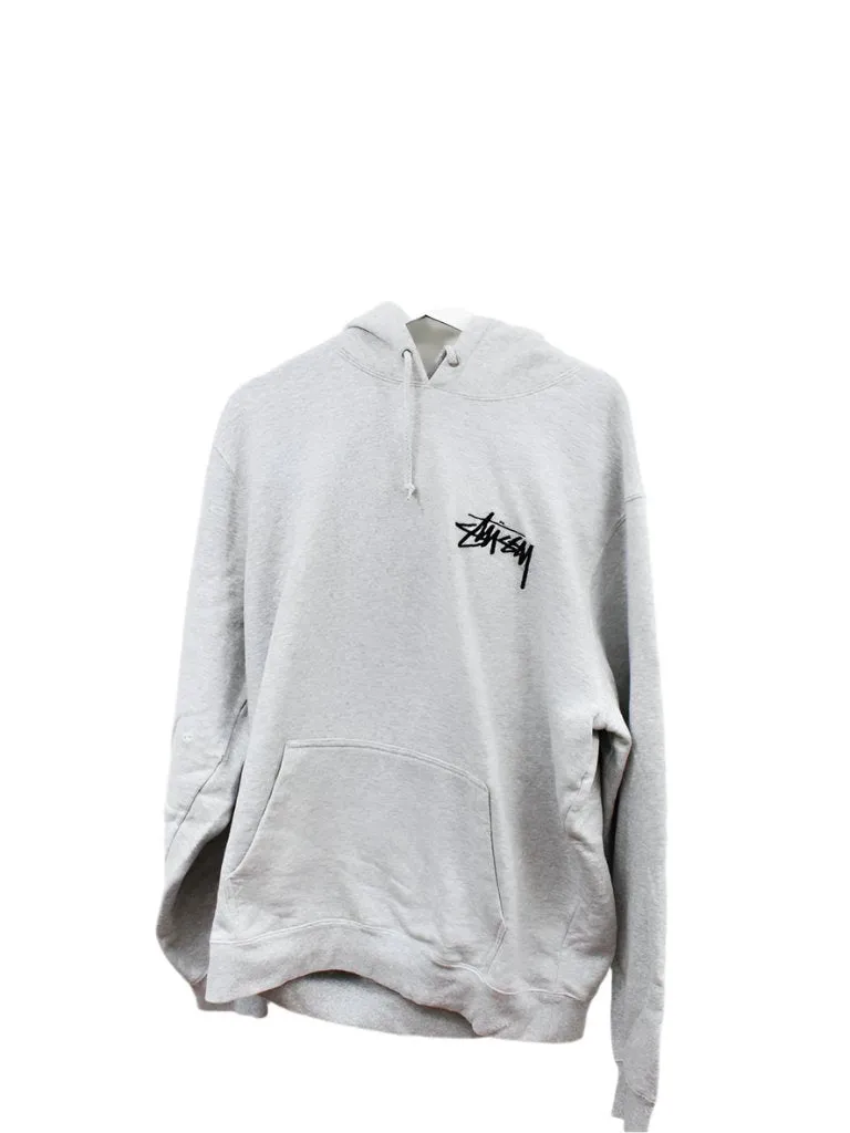 Z - Stussy Embroidered Script Hoodie Grey sold by HG Vintage