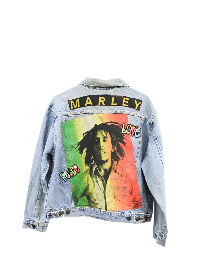 Z - Haus Of Mojo Bob Marley Reworked Denim Jacket sold by HG Vintage product image thumbnail 4