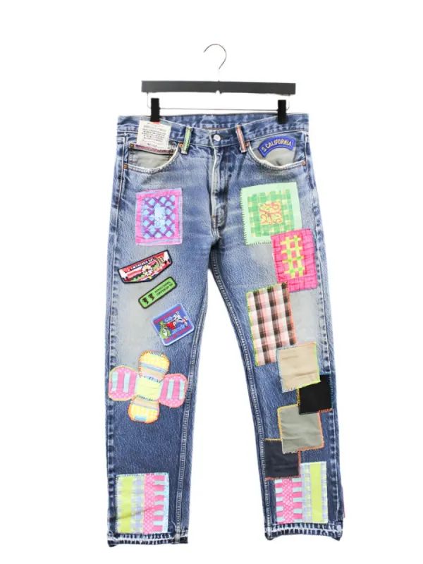 Z - Haus Of Mojo Patches Levi's 505 Reworked Jeans sold by HG Vintage