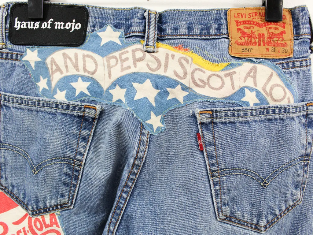 Z - Haus Of Mojo Don't Litter/Pepsi Levi's 550 Reworked Jeans sold by HG Vintage product image thumbnail 5