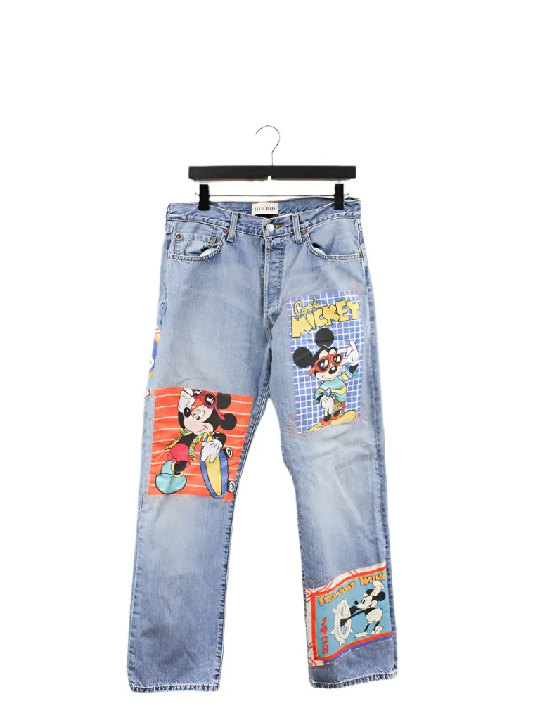 Z - Haus Of Mojo Cool Mickey Levi's 501 Reworked Jeans sold by HG Vintage
