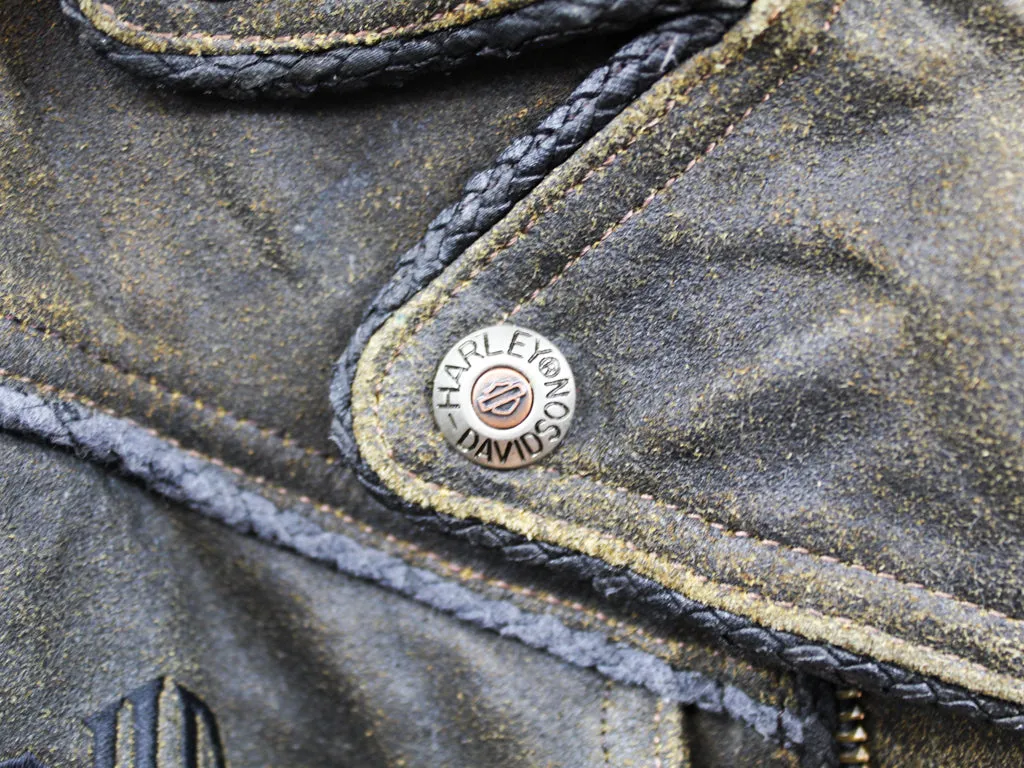 Z- Vintage Harley Davidson Billings Distressed Leather Jacket sold by HG Vintage product image thumbnail 5