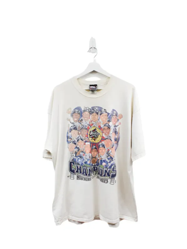 Z- Vintage 1998 Yankees MLB Pro Player World Series Champs Cartoon Tee sold by HG Vintage