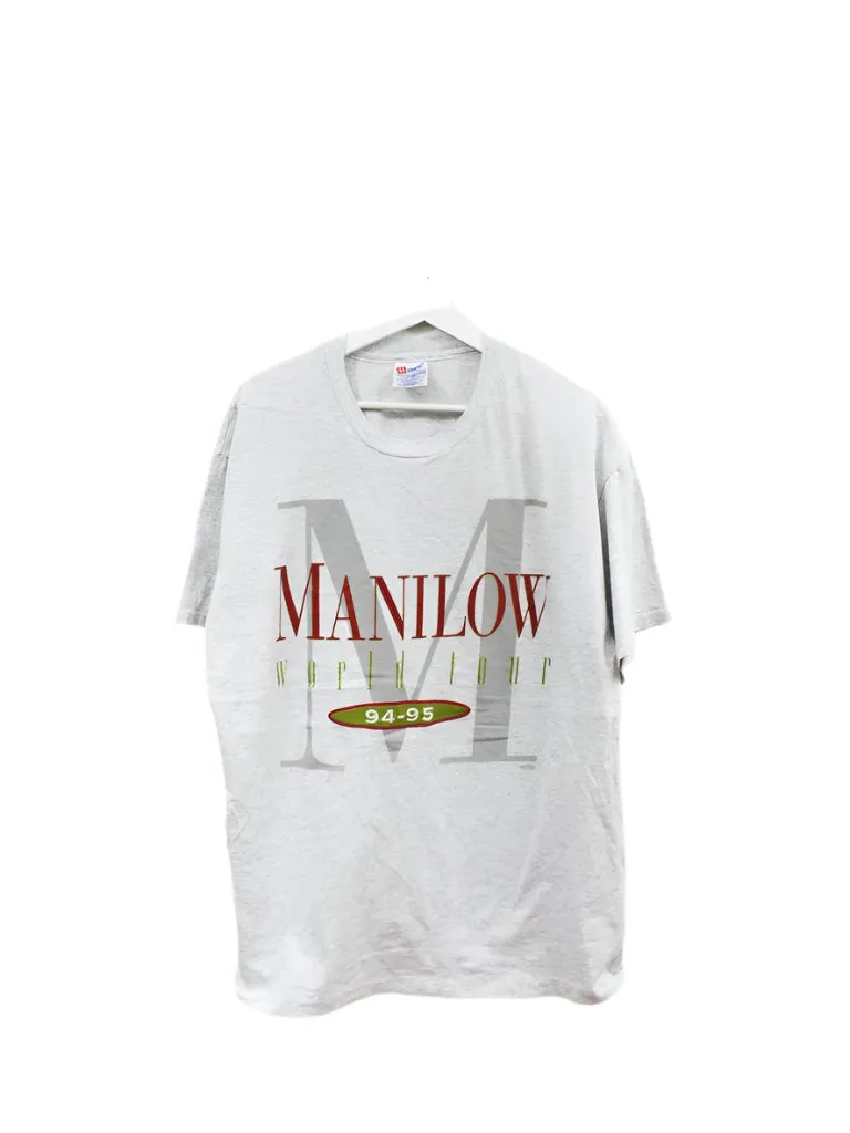 Z- Vintage 1994/95 Barry Manilow World Tour Text Single Stitch Tee sold by HG Vintage