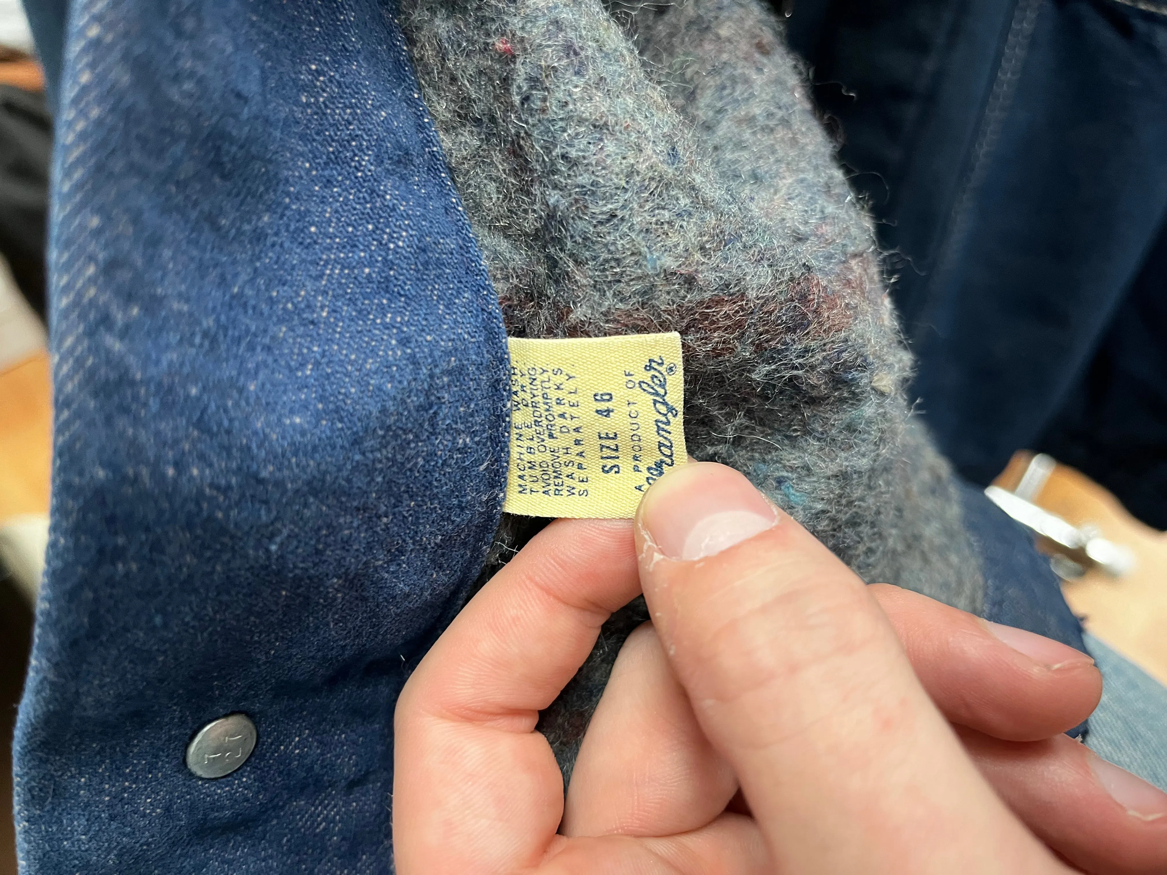 Z- Vintage 60s Wrangler Made In USA Lined Denim Chore Jacket tags sold by HG Vintage product image thumbnail 5