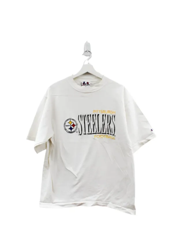 Z- Vintage Steelers NFL Logo Athletic Emb Text Single Stitch Tee sold by HG Vintage