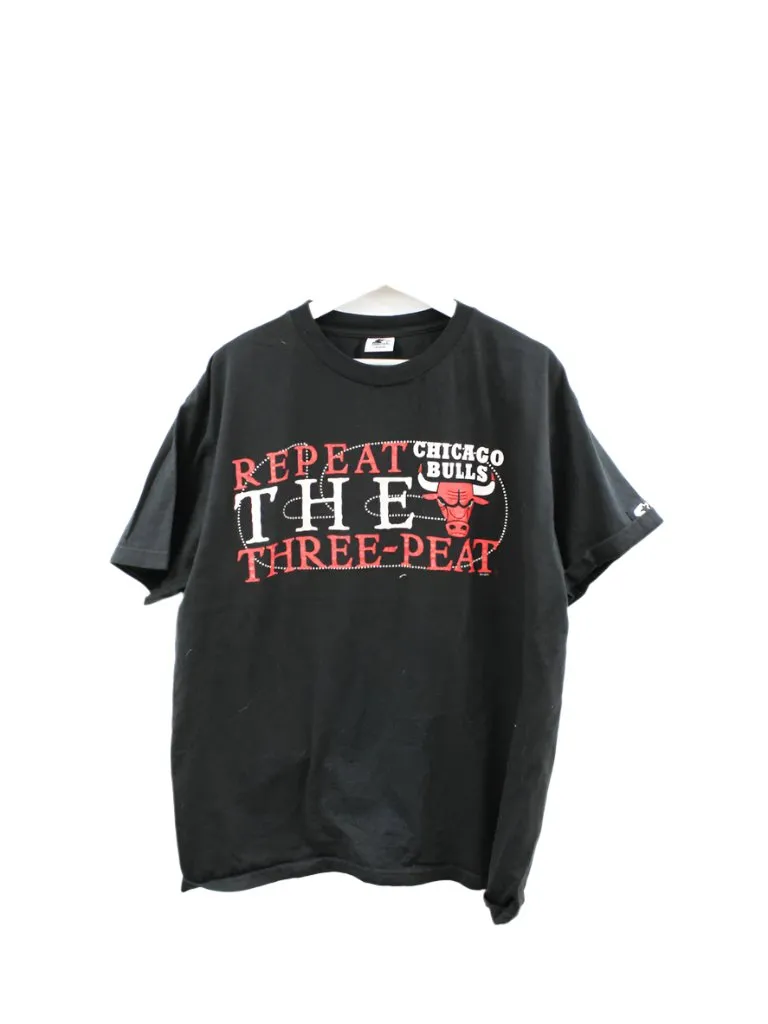 Z- Vintage Bulls NBA Starter Repeat Three Peat Graphic Tee sold by HG Vintage