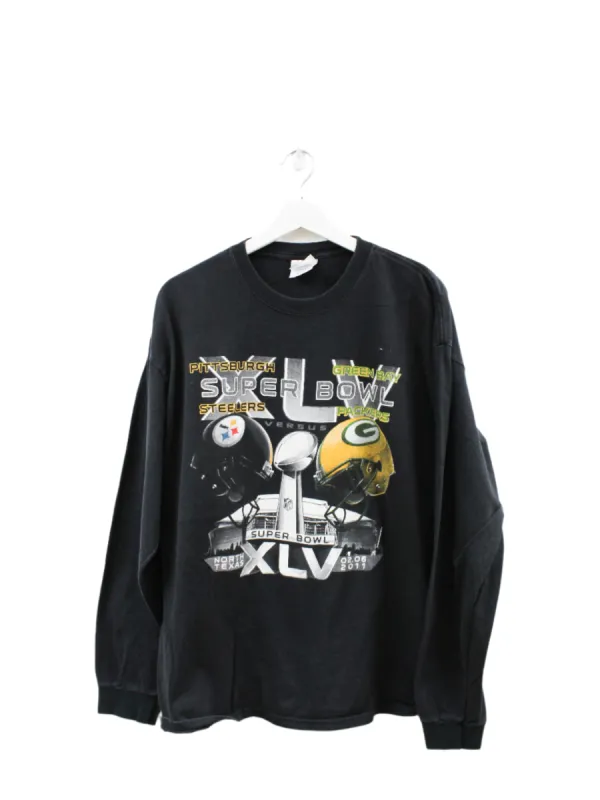 Z- 2011 NFL Super Bowl 45 Packers Vs Steelers Long Sleeve Tee sold by HG Vintage