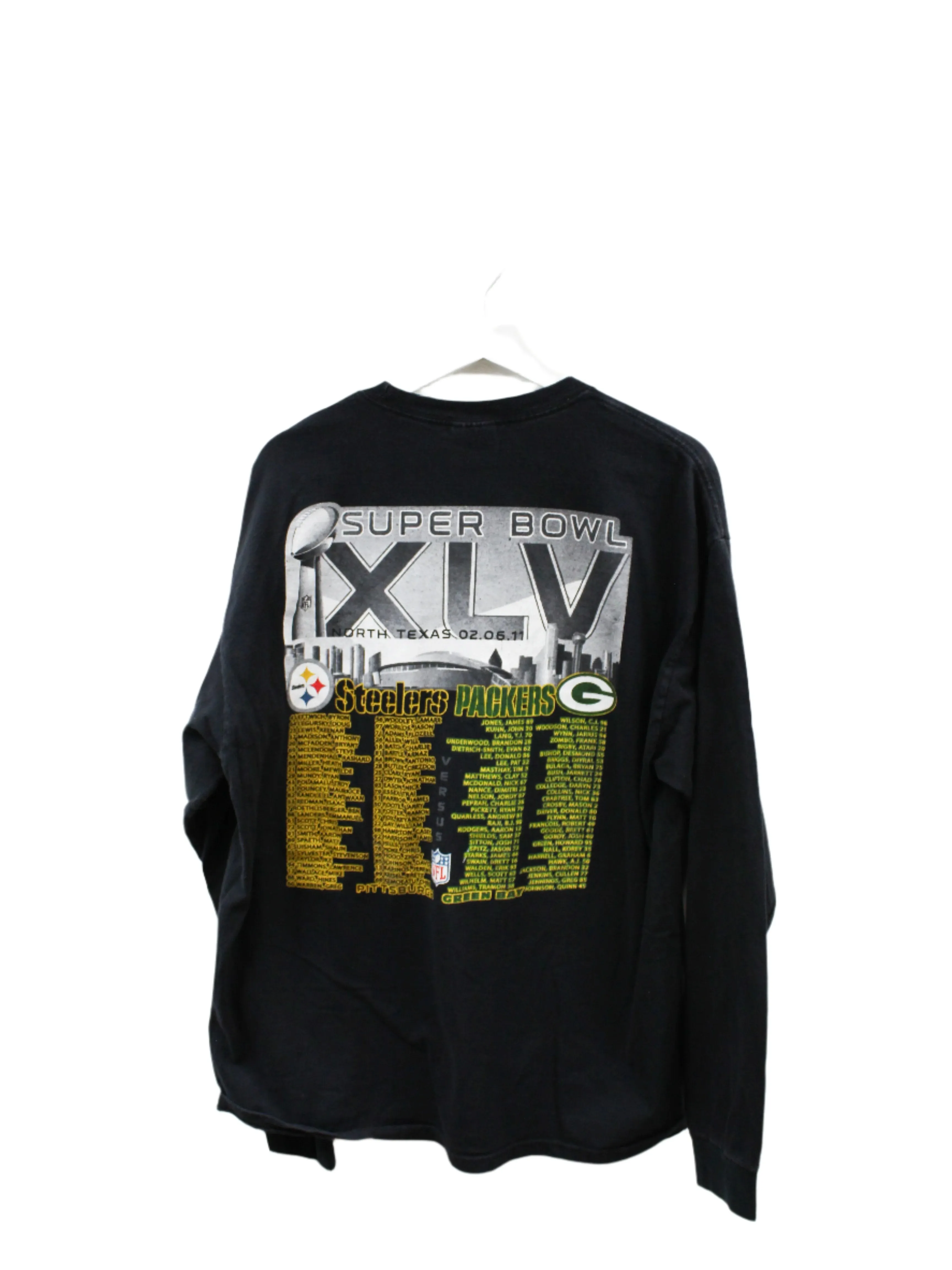 Z- 2011 NFL Super Bowl 45 Packers Vs Steelers Long Sleeve Tee sold by HG Vintage product image thumbnail 3