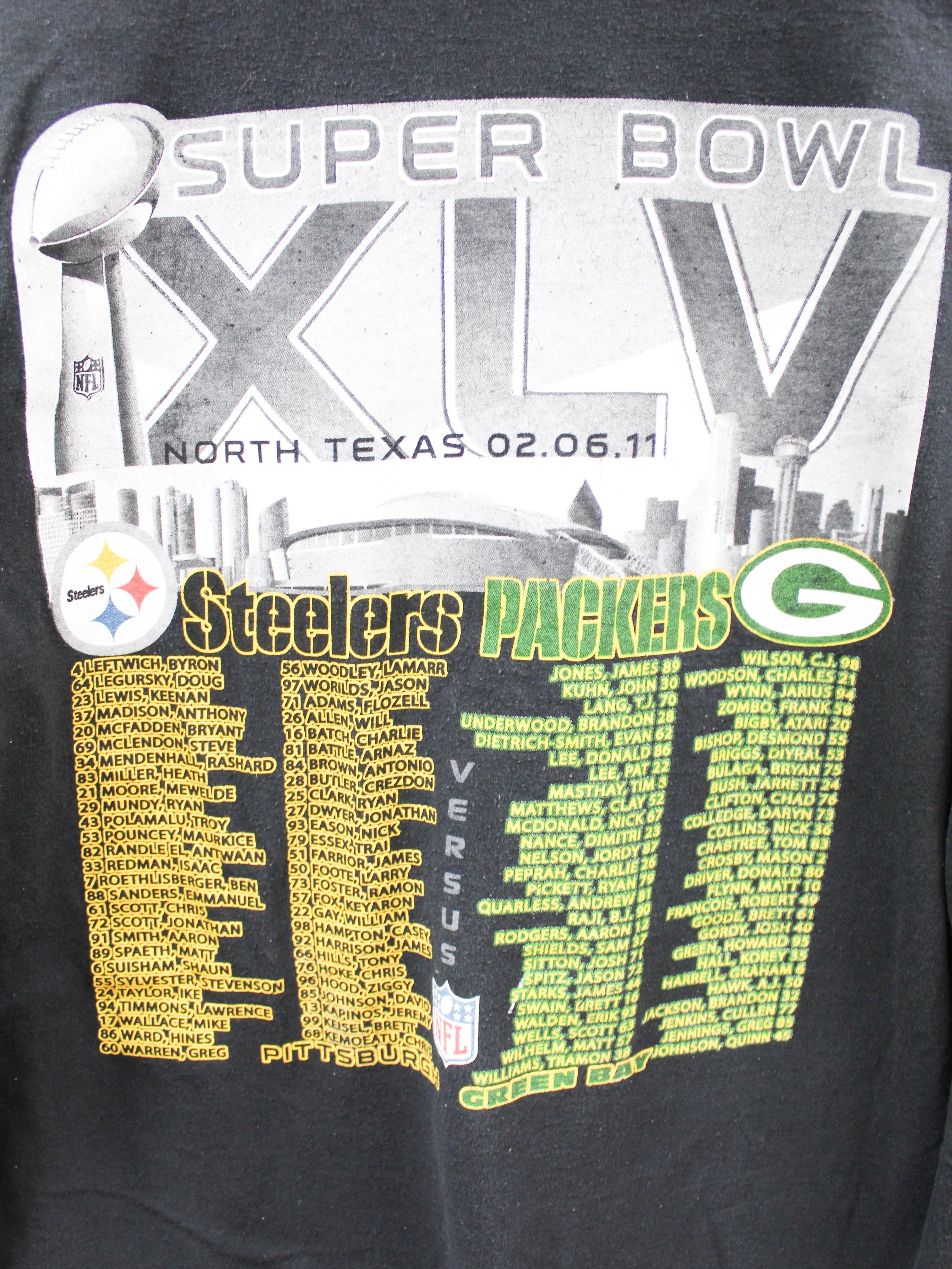 Z- 2011 NFL Super Bowl 45 Packers Vs Steelers Long Sleeve Tee sold by HG Vintage product image thumbnail 4