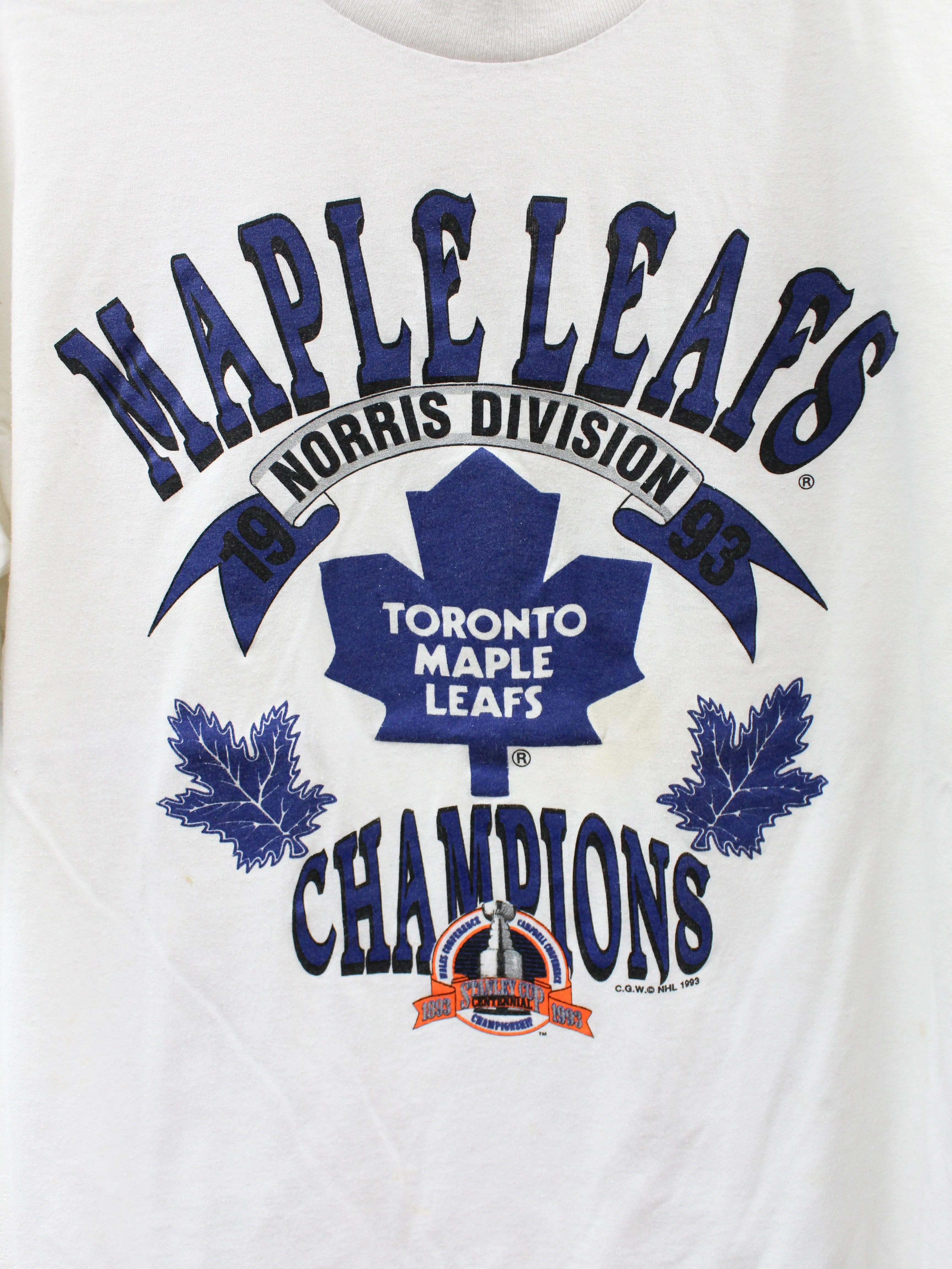 Z- Vintage 1993 Maple Leafs NHL Text & Logo Single Stitch Tee sold by HG Vintage product image thumbnail 2