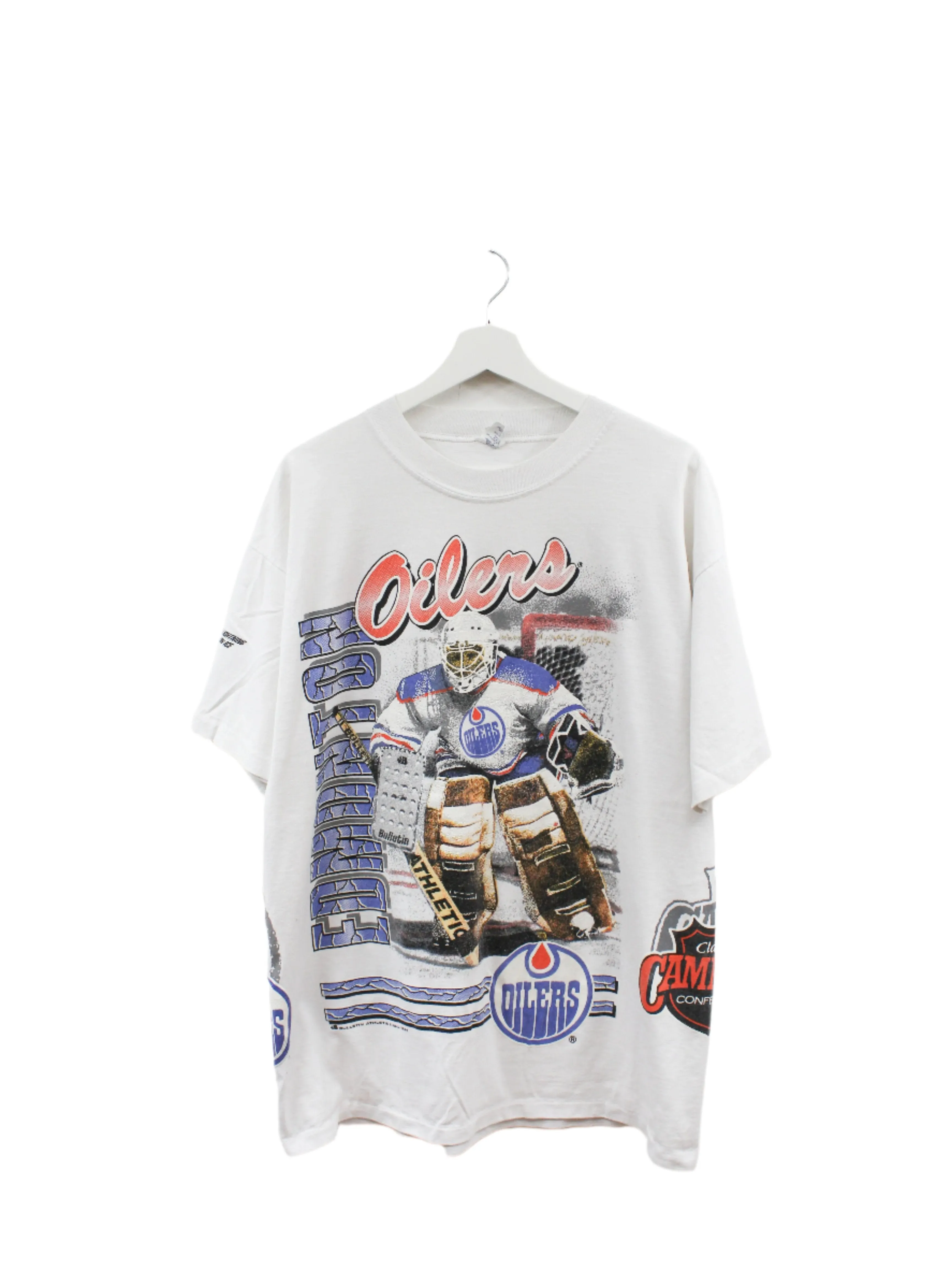 Z- Vintage 1991 Oilers NHL Jumbo Print Single Stitch Tee sold by HG Vintage