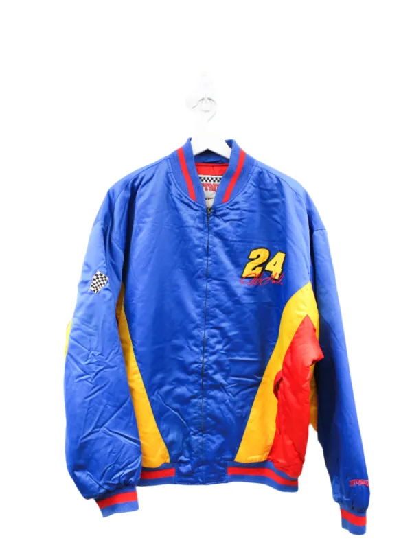 Z- Vintage Nascar Nutmeg Jeff Gordon 24 Emb Satin Bomber Jacket sold by HG Vintage