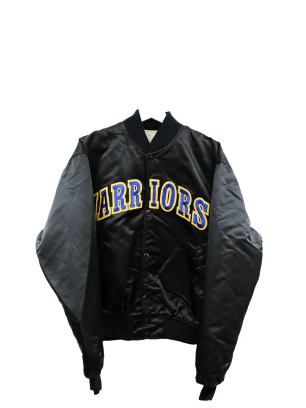 Z- Vintage Warriors NBA Starter Satin Bomber Jacket made by NBA